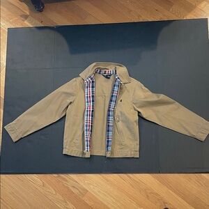 Polo by Ralph Lauren Tan Jacket with Plaid Lining